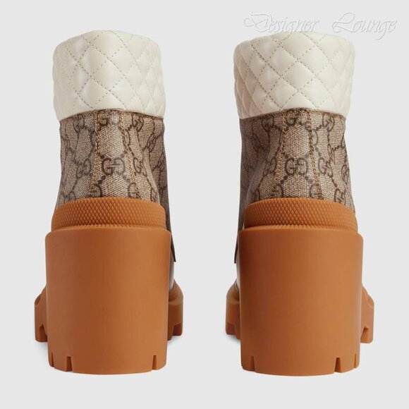 NEW GUCCI Apollo GG Supreme Canvas Leather Platform Ankle Bootie EU 41.5/US 11.5 - Picture 8 of 15